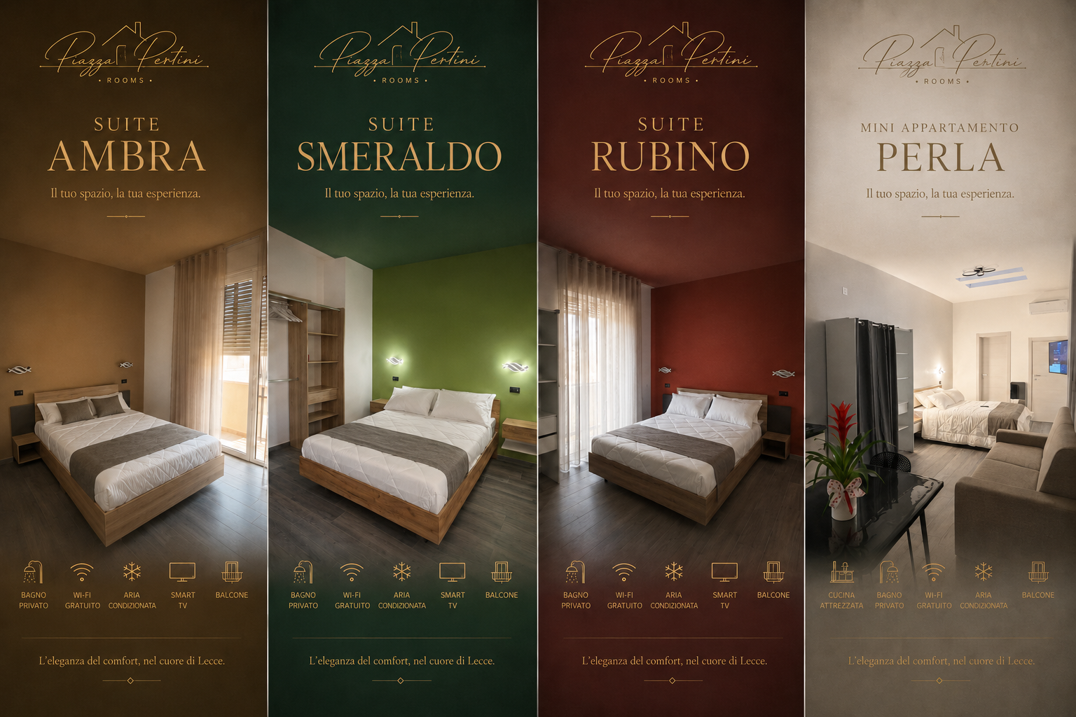 Poster con Suite Ambra, Suite Smeraldo, Suite Rubino e Mini Appartamento Perla